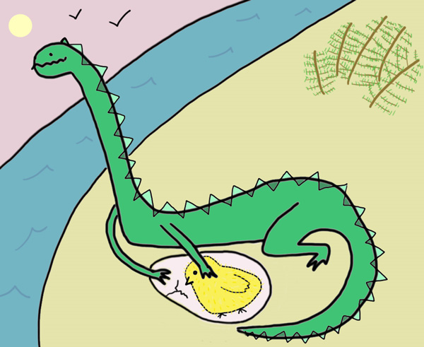 Кто появился раньше — курица или яйцо? Рисунок © Е.В.