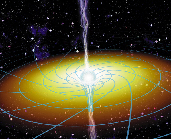 Условное изображение черной дыры и пространства вокруг. Изображение с сайта science.nasa.gov
