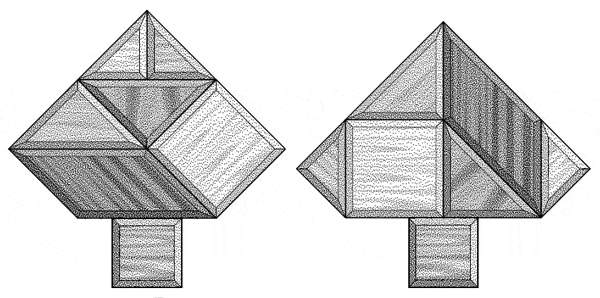 Рис. 105. Эти фигуры кажутся одинаковыми, но на самом деле правая чуть шире, чем левая.