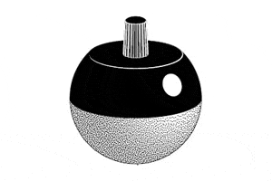 Рис. 98. «Японский волчок». Здесь он показан неподвижным; а если его закрутить, он вскочит на ножку.