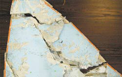 Так выглядит фрагмент динамически подобной модели самолёта после испытаний на флаттер в аэродинамической трубе. Если бы подобное произошло в реальном полёте, самолёт неизбежно разрушился бы и погиб. Изображение: «Наука и жизнь»