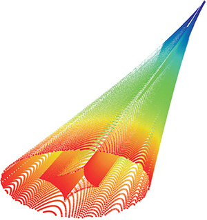 Рис. 12. Каустическая поверхность, образующаяся при преломлении на воздушном пузырьке. Изображение: «Квант»