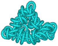 Результат оптимизации геометрии нестабилизированного шнурка из трех карбиновых нитей (изображение: «Химия и жизнь»)