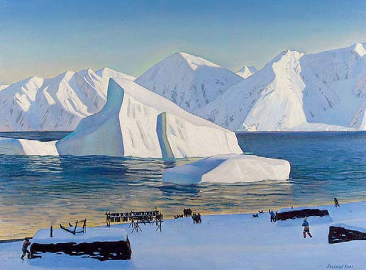 Рокуэлл Кент (1882–1971). «Гренландия». Американский художник пытался увидеть природу глазами эскимосов, среди которых он прожил много лет. А лингвиста Б. Уорфа количество слов у эскимосов, обозначающих снег, подтолкнуло к утверждению главной лингвистической идеи: «Мы членим природу по линиям, проложенным нашим родным языком». Изображение: «Наука и жизнь»