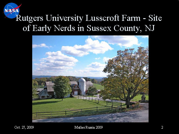 От Большого взрыва к Нобелевской премии и границам Вселенной, Джон Мазер, 27 ноября 2009