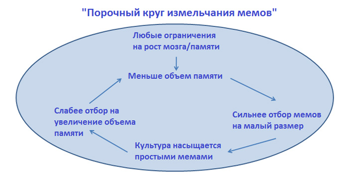 Рис. 7. «Порочный круг измельчания мемов»