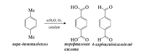 Окисление пара-диметилбензола в терефталевую кислоту в сверхкритической воде