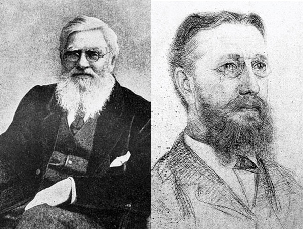 Слева: Альфред Рассел Уоллес, справа: Макс Карл Вильгельм Вебер