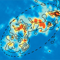 Хроники черной дыры, записанные в молекулярных облаках