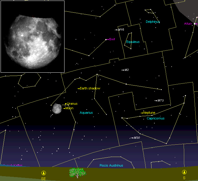 Максимальная фаза лунного затмения 7 сентября в Москве