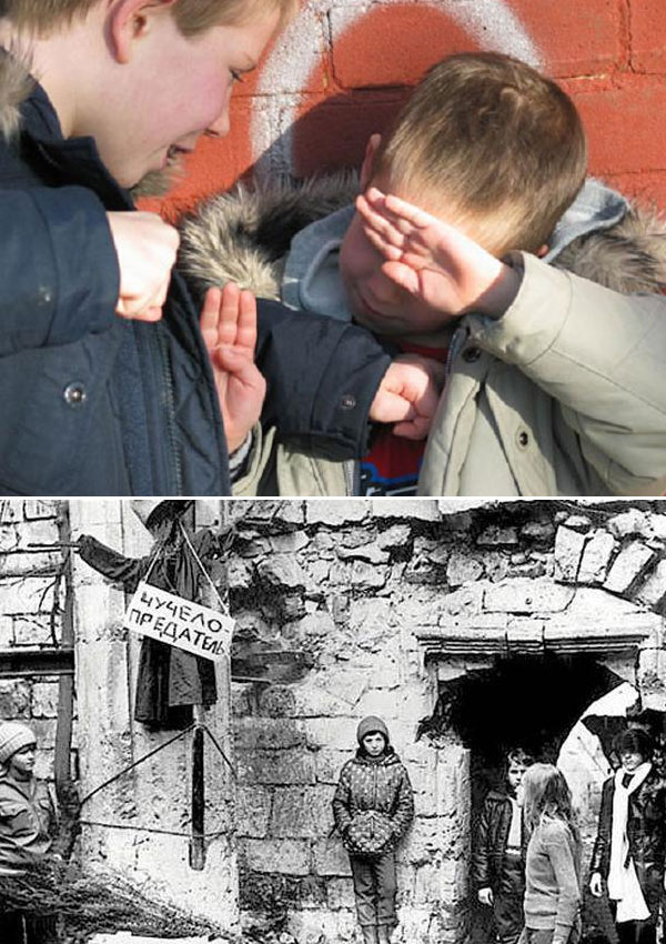 Прямая агрессия среди подростков (вверху) не так эффективна, как косвенная