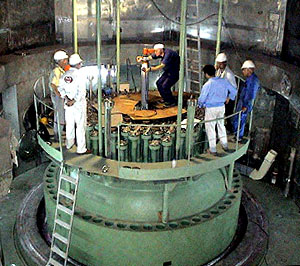 Монтаж атомного ректора на Буширской АЭС.