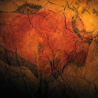 Рис. 1. Первобытный бизон. 16000–14000 лет. Натурная копия изображения на сводах пещеры Альтамира в Кантабрии, Испания. Фото А. Журавлёва