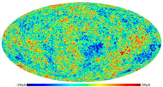 Карта микроволнового реликтового излучения по данным спутника WMAP