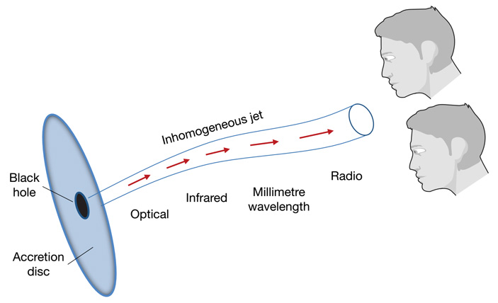 Рис. 4. Предлагаемая модель джета блазара