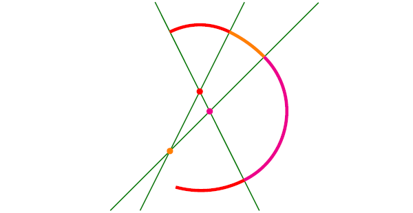 Построение кривой постоянной ширины на данном наборе попарно пересекающихся прямых