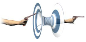 Рис. 5.3 Может ли пуля пролететь через кротовую нору в прошлое и попасть в того, кто ее выпустил?