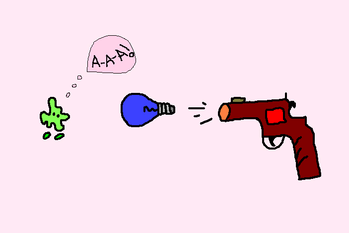 Почему синяя лампа убивает микробов? Рисунок © Екатерины Волович