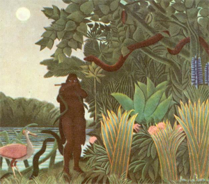 Французский художник Анри Руссо, известный еще как «таможенник Руссо» (он действительно долго работал таможенником и только потом стал писать картины), нередко изображал тропический лес, руководствуясь только своей фантазией. Выдуманный им мир тропической растительности был весьма разнообразным. Однако на самом деле разнообразие деревьев в тропическом лесу куда больше, чем представлял себе Руссо. На снимке картина «Заклинатель змей» (1907 г.).