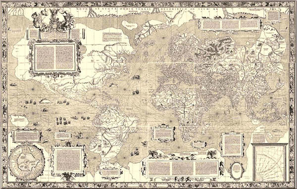 Карта мира, составленная Меркатором. 1569 (Дж. Бэрроу «История науки в знаменитых изображениях»)