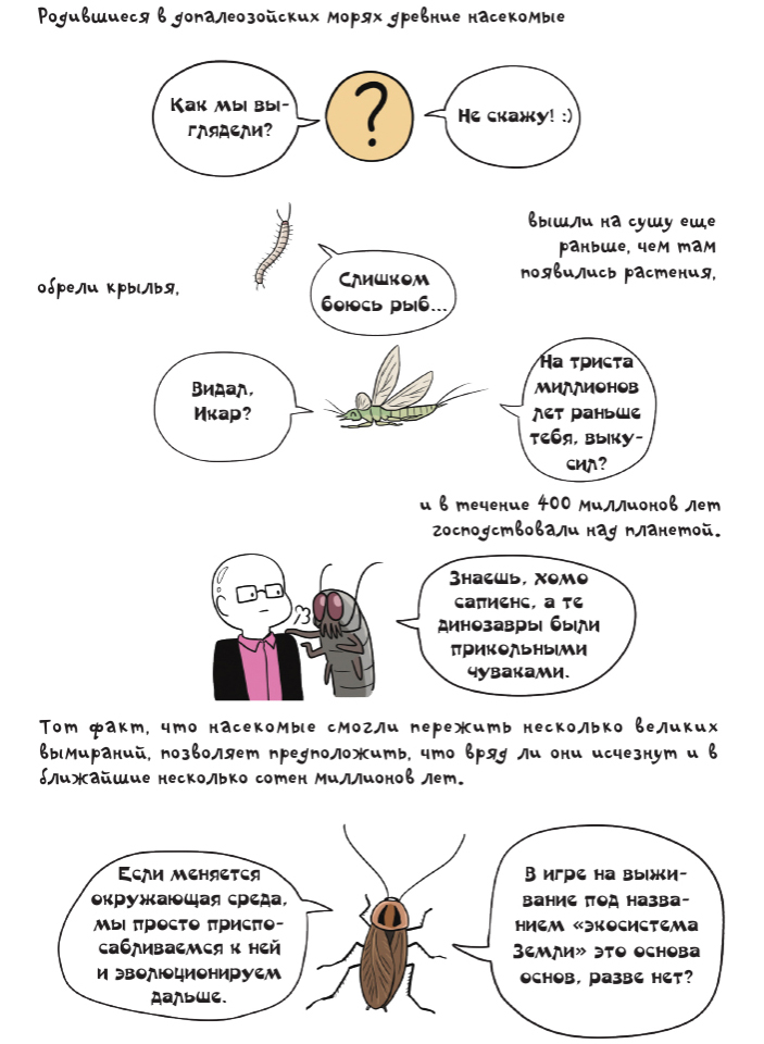 Краткая история насекомых в виде манхвы
