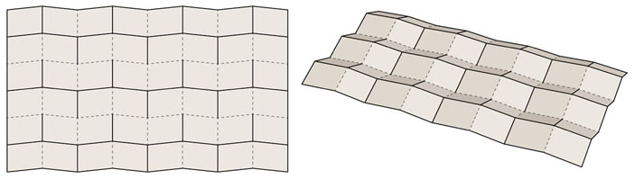Лист карты разбивается на полосы, состоящие из параллелограммов
