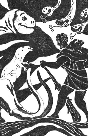 Иллюстрация Олега Добровольского из книги Полины Лосевой «Против часовой стрелки» («Биомолекула.ру»)
