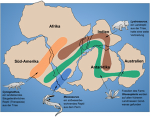География континентов в триасе 250 млн лет назад