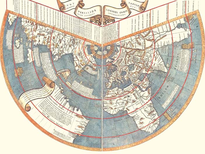 Карта мира 1507-1508 гг. фламандского картографа Иоганна Рюйша