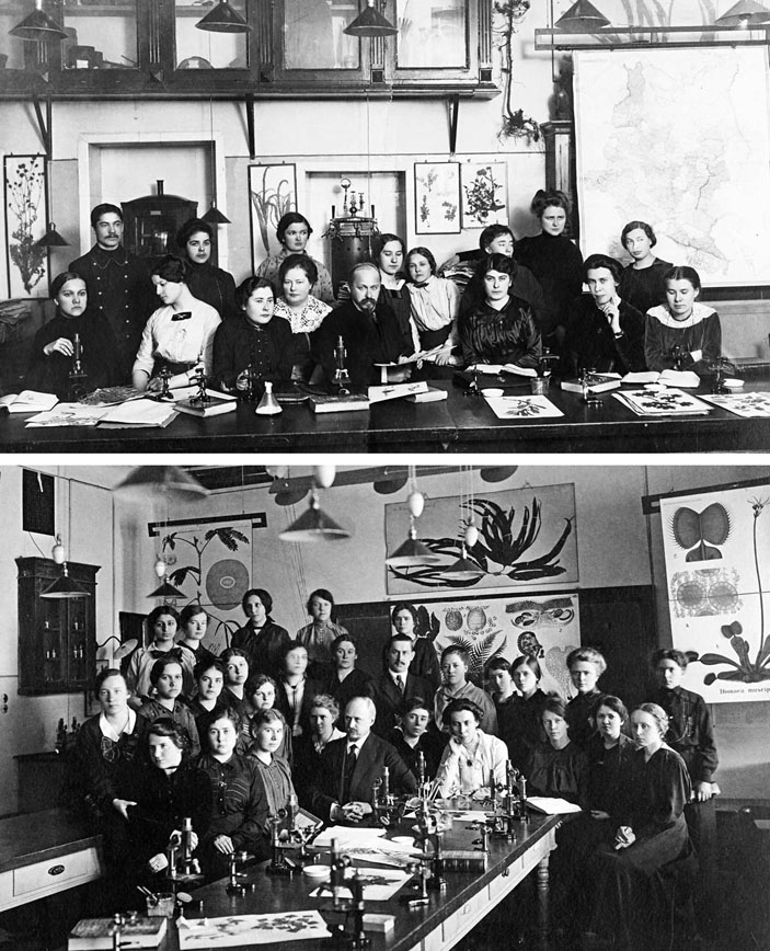 В. Л. Комаров со слушательницами курсов М. А. Лохвицкой-Скалон в Петрограде («Природа» №3, 2020)
