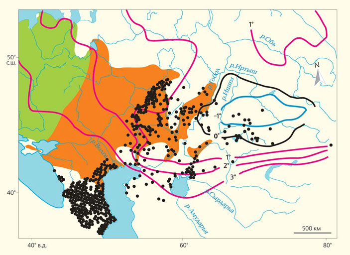 Рис. 6. Ареал жабы B. sitibundus («Природа» №11, 2020)