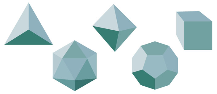 Рис. 5. Правильные многогранники («Квантик» №11, 2020)