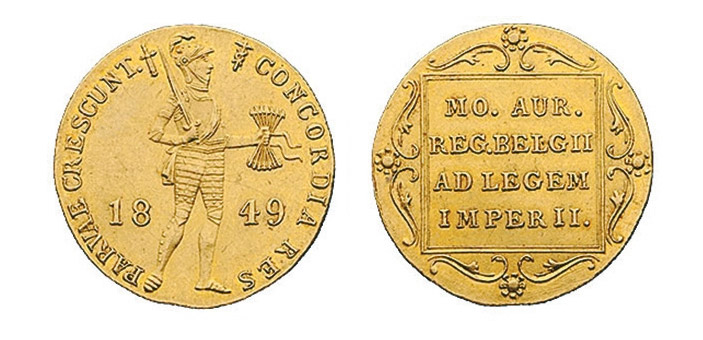 <b>Рис. 10.</b> Дукат санкт-петербургской чеканки (1849) («ТрВ» №11(230), 06.06.2017)