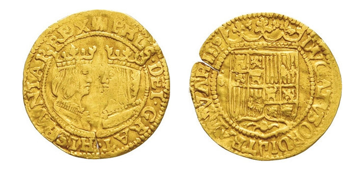 <b>Рис. 7.</b> Ранний нидерландский дукат (1590–1593), подражание испанскому (Münzen Sänn) («ТрВ» №11(230), 06.06.2017)