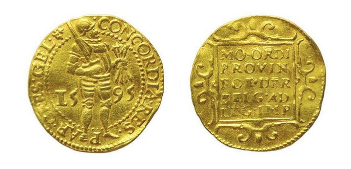 <b>Рис. 8.</b> Нидерландский дукат нового образца (1595) (Emporium Hamburg Numismatics) («ТрВ» №11(230), 06.06.2017)