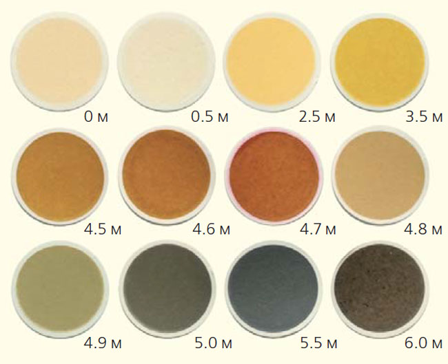 Фильтрат из разноцветных слоев воды из лагуны на Зеленом мысе («Природа» №1, 2020)