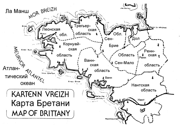 Карта Бретани