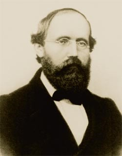 Бернхард Риман (1826–1866), выдающийся немецкий математик, создавший теорию искривлённого пространства. Риманова геометрия впоследствии стала основой общей теории относительности.