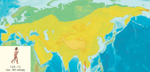 Ареал распространения в Евразии памятников, связанных с Homo sapiens («Природа» №4, 2018)
