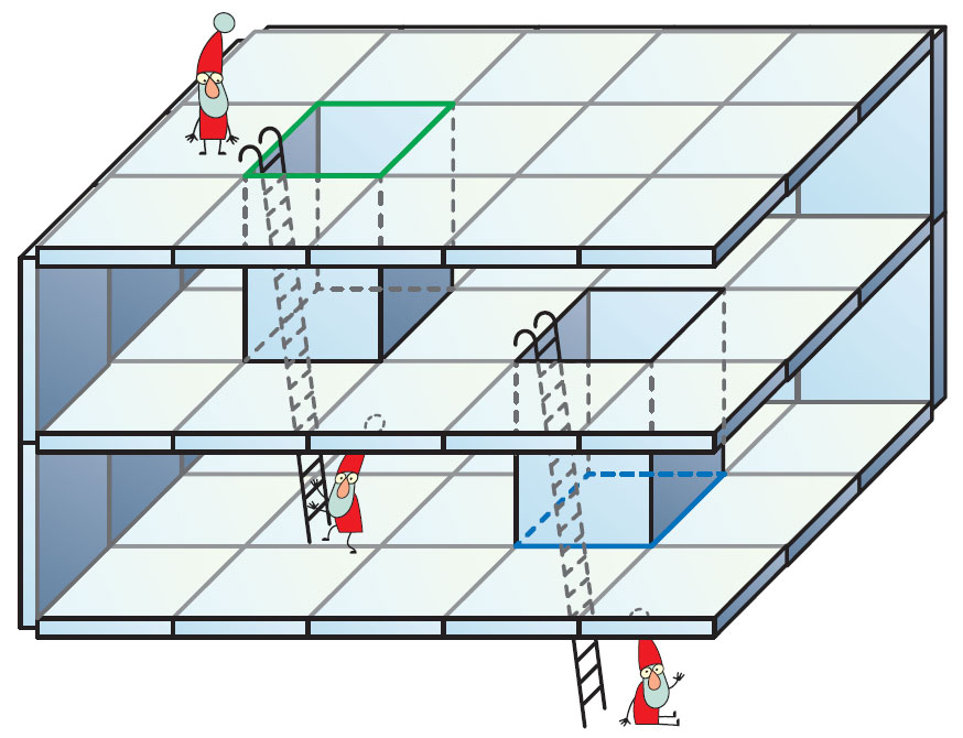 Двухэтажный дом без окон, без дверей со снятыми стенами