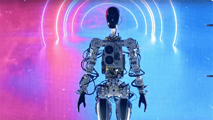 Реальный прототип Tesla Optimus