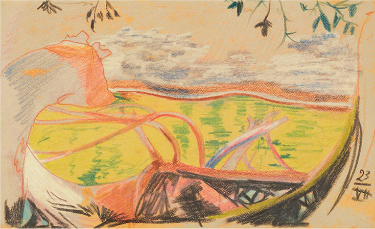 «Индейское каноэ на р. Парана». Рис. Г.Г.Манизера