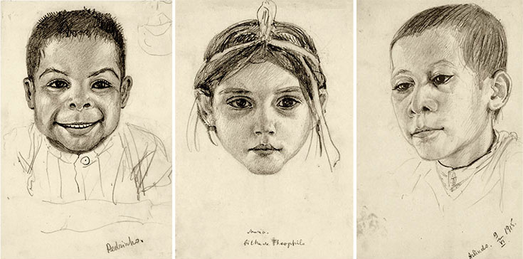 Педриньо; Мария, дочь Теофило; Арлиндо. Рис. Г.Г.Манизера