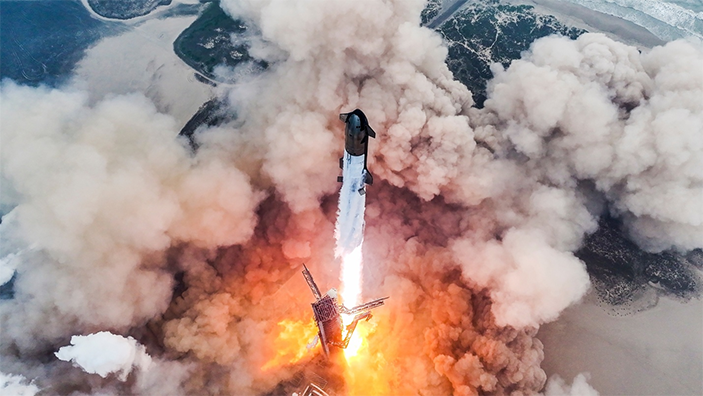 Начало четвертого испытательного полета Starship 