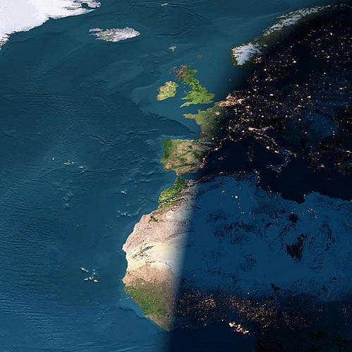 Земля. Погружение в сон (компьютерное изображение с сайта www.nasa.gov)