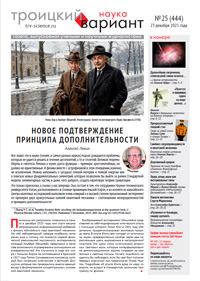 «Троицкий вариант&nbsp;— Наука» №25(444), 16&nbsp;декабря 2025&nbsp;года