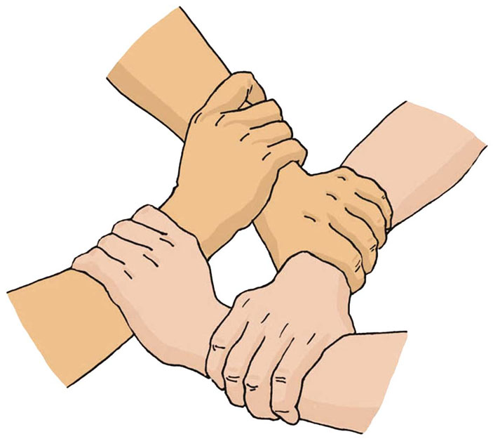 «Замок» из четырех рук