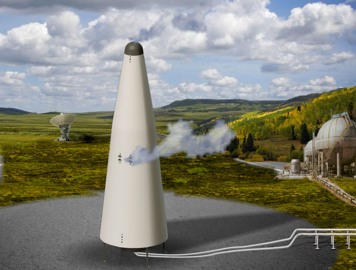 Одноступенчатая многоразовая РН «Корона» на взлетно-посадочной площадке