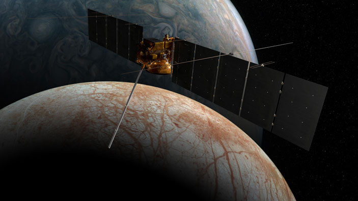 Europa Clipper на орбите возле Европы