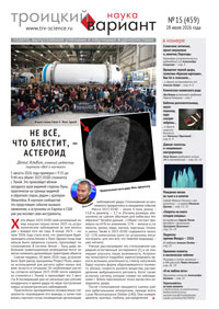 «Троицкий вариант&nbsp;— Наука» №15 (459), 28&nbsp;июля 2026&nbsp;года